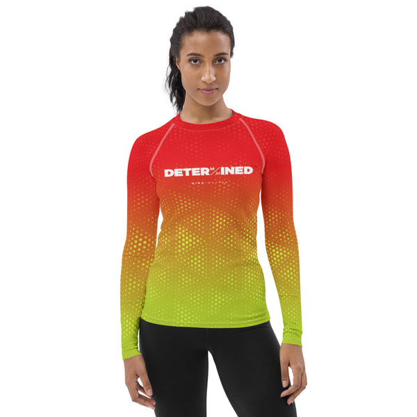 Red & Yellow Determined- Women's Performance Long Sleeve