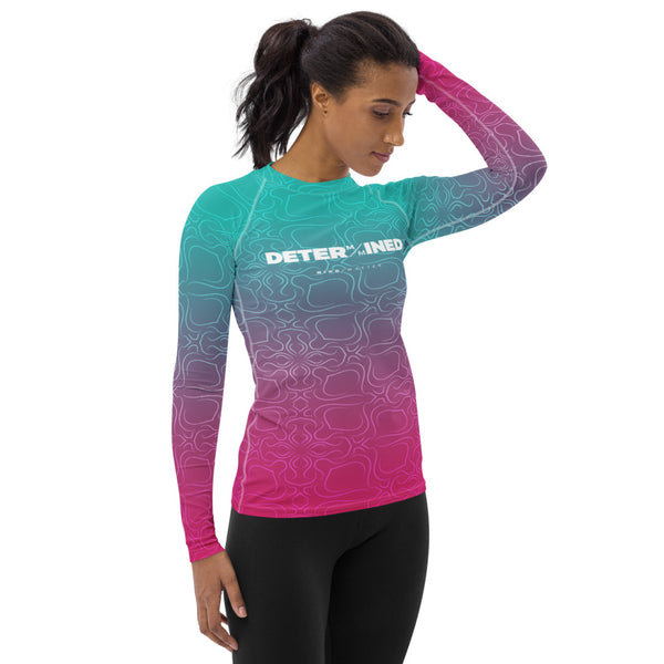 Teal & Pink Determined- Women's Performance Long Sleeve