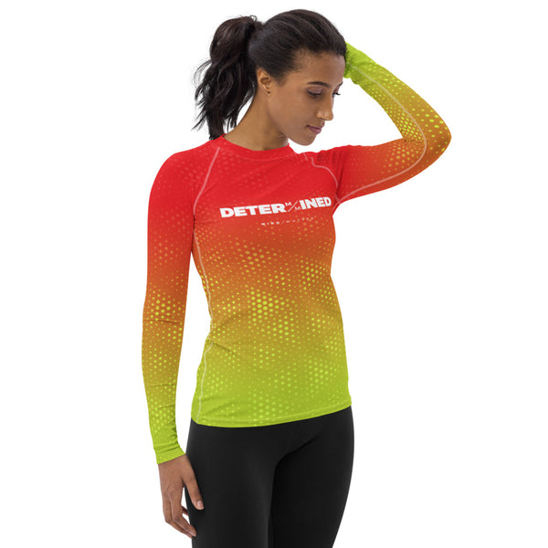 Red & Yellow Determined- Women's Performance Long Sleeve