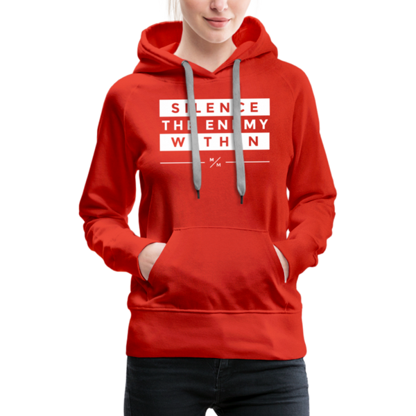 Silence The Enemy- Women’s Premium Hoodie - red