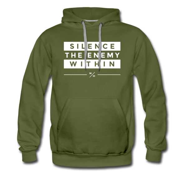 Silence the Enemy- Men’s Premium Hoodie - olive green