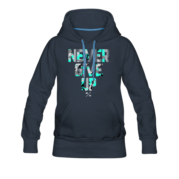 Never Give Up- Women’s Premium Hoodie - navy