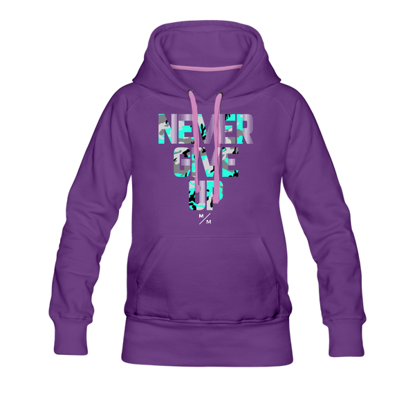 Never Give Up- Women’s Premium Hoodie - purple