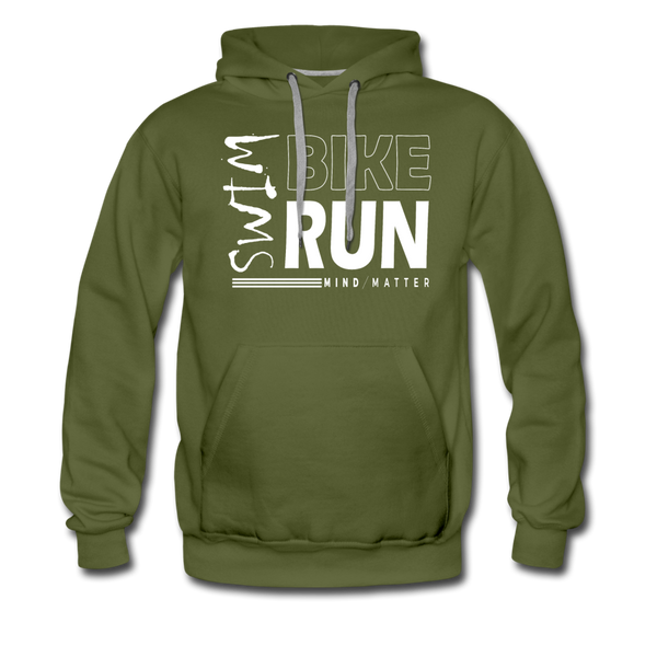 Swim-Bike-Run- Men’s Premium Hoodie - olive green