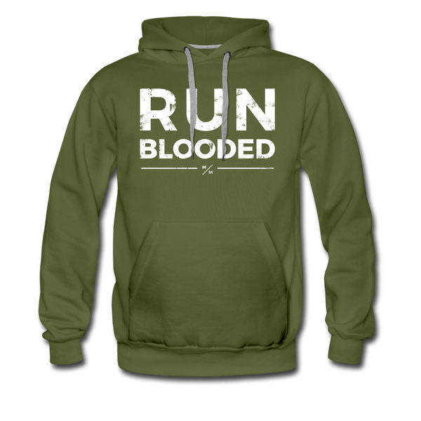 Run Blooded- Men’s Premium Hoodie - olive green