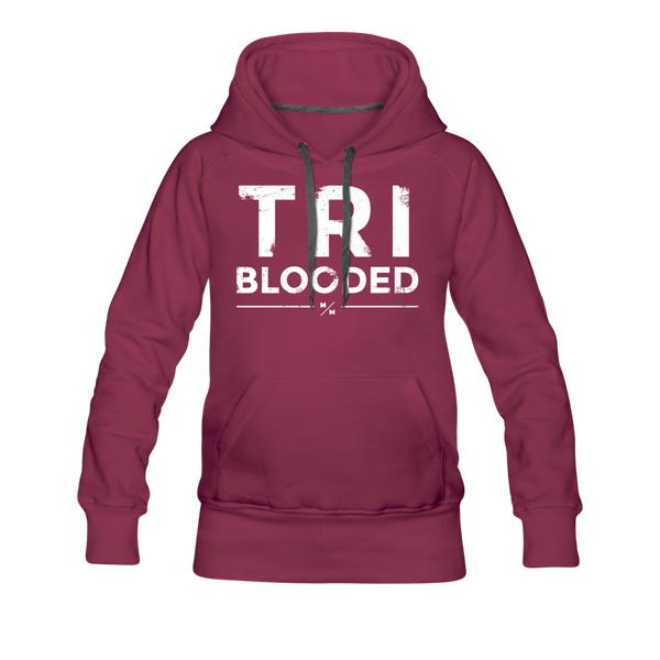 Tri Blooded- Women’s Premium Hoodie - burgundy