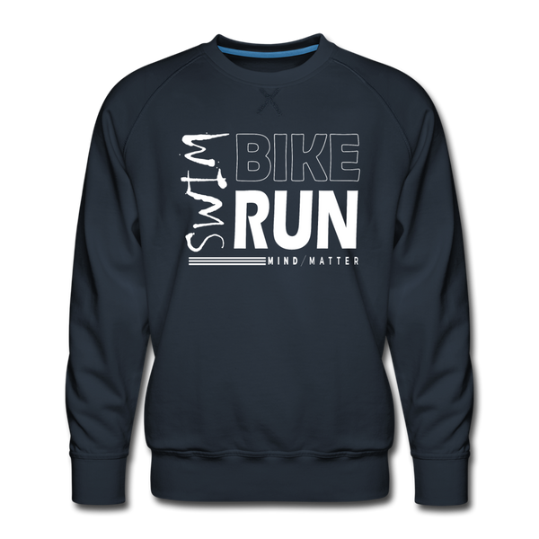 Swim-Bike-Run- Men’s Premium Sweatshirt - navy