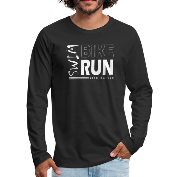 Swim-Bike-Run- Men's Premium Long Sleeve T-Shirt - black