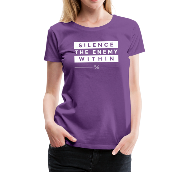 Silence The Enemy Within- Women’s Premium T-Shirt - purple