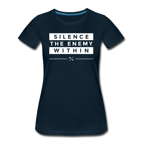 Silence The Enemy Within- Women’s Premium T-Shirt - deep navy