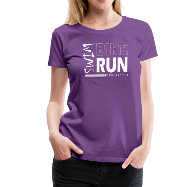 Swim-Bike-Run- Women’s Premium T-Shirt - purple