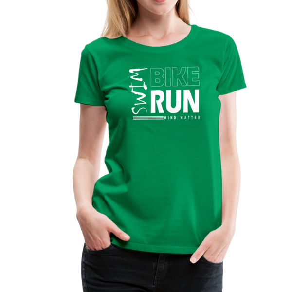 Swim-Bike-Run- Women’s Premium T-Shirt - kelly green