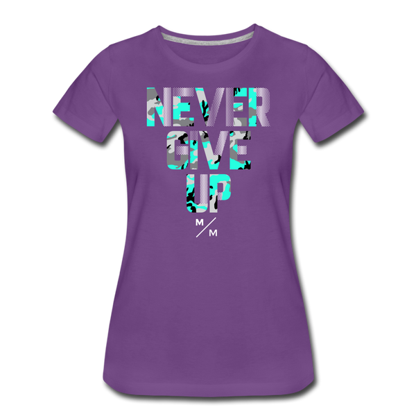 Never Give Up- Women’s Premium T-Shirt - purple