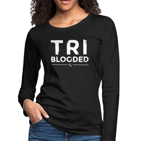 TRI Blooded- Women's Premium Long Sleeve T-Shirt - black