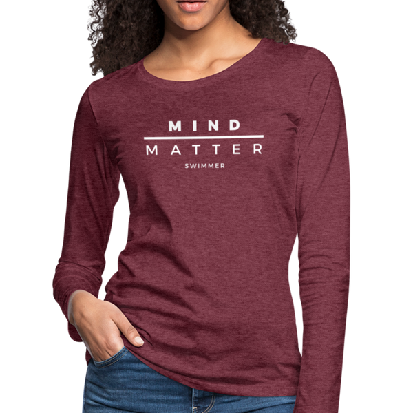 MM Swimmer- Women's Premium Long Sleeve T-Shirt - heather burgundy