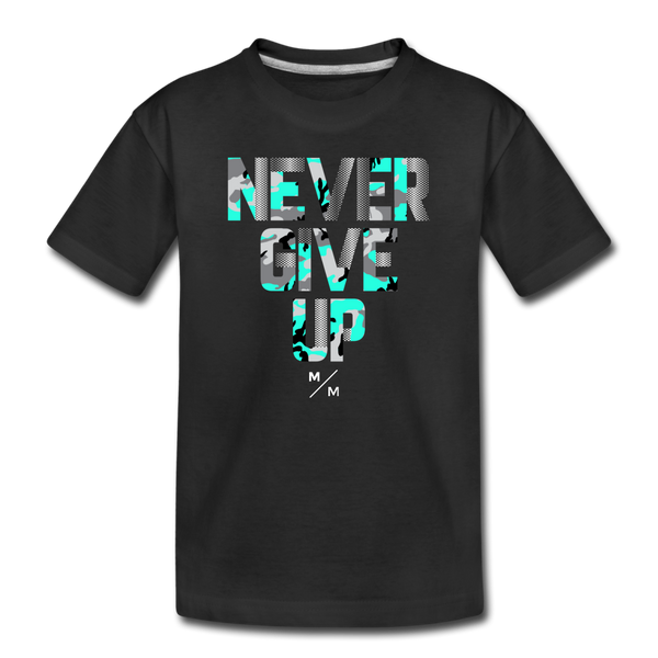 Never Give Up- Kids' Premium T-Shirt - black