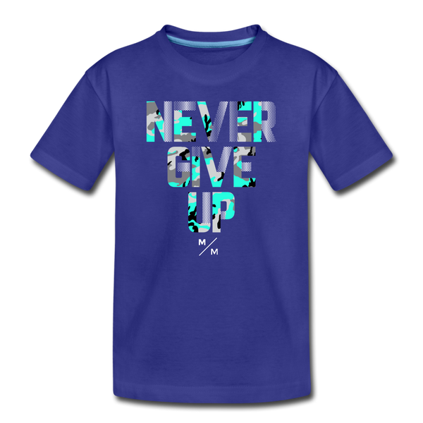 Never Give Up- Kids' Premium T-Shirt - royal blue