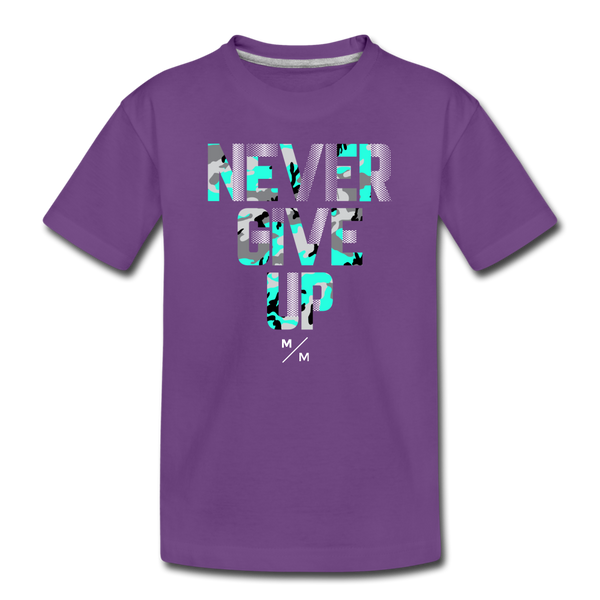 Never Give Up- Kids' Premium T-Shirt - purple