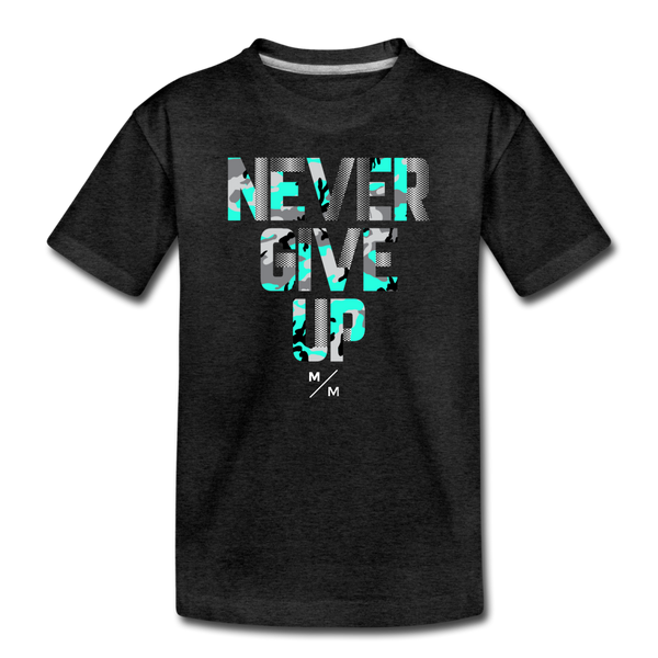 Never Give Up- Kids' Premium T-Shirt - charcoal gray