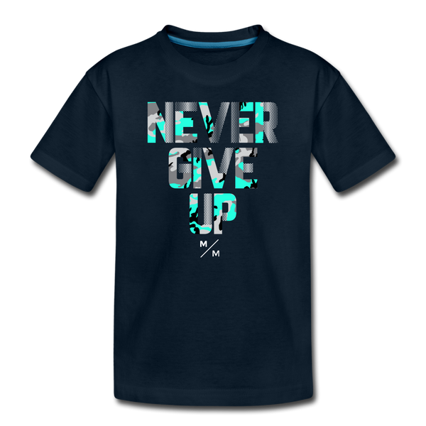 Never Give Up- Kids' Premium T-Shirt - deep navy