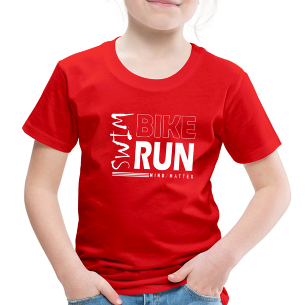 Swim-Bike-Run- Toddler Premium T-Shirt - red