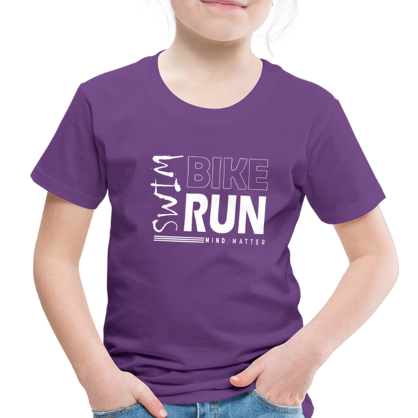 Swim-Bike-Run- Toddler Premium T-Shirt - purple
