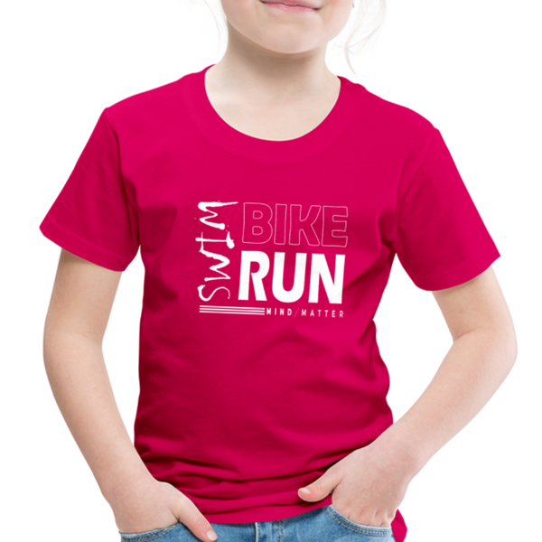 Swim-Bike-Run- Toddler Premium T-Shirt - dark pink