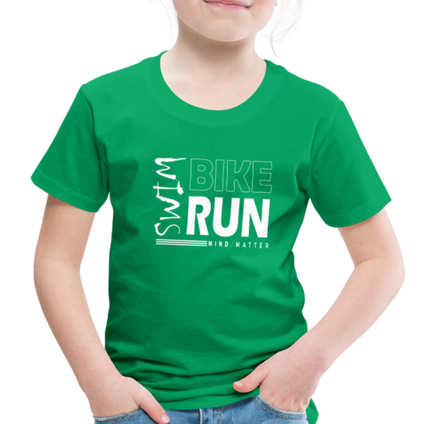 Swim-Bike-Run- Toddler Premium T-Shirt - kelly green