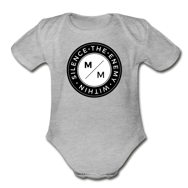M/M STEW- Organic Short Sleeve Baby Bodysuit - heather gray