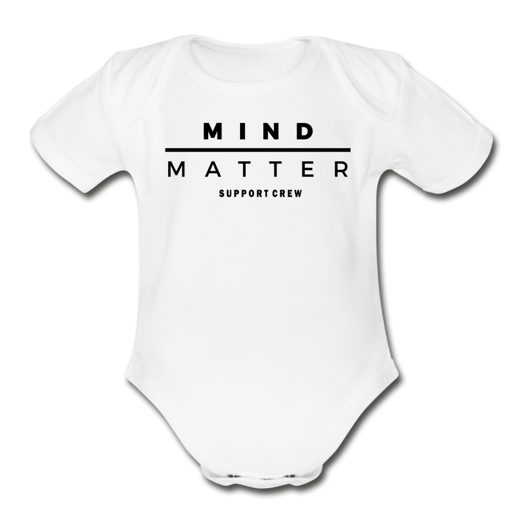 MM Support Crew- Organic Short Sleeve Baby Bodysuit - white