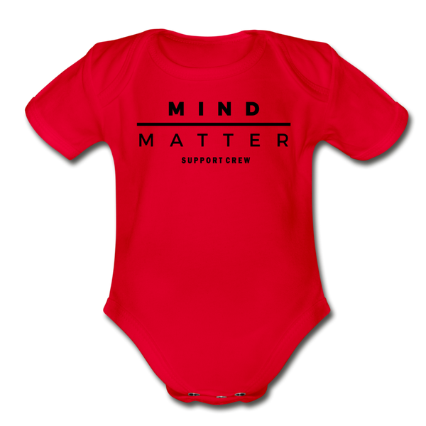 MM Support Crew- Organic Short Sleeve Baby Bodysuit - red