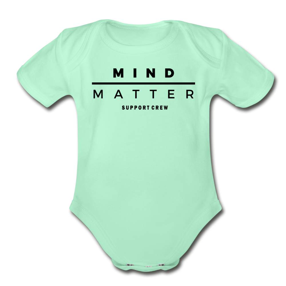 MM Support Crew- Organic Short Sleeve Baby Bodysuit - light mint
