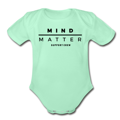 MM Support Crew- Organic Short Sleeve Baby Bodysuit - light mint