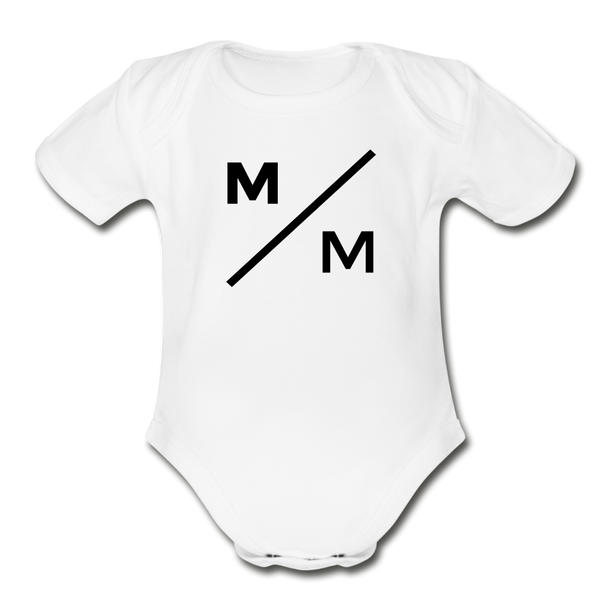 M/M- Organic Short Sleeve Baby Bodysuit - white
