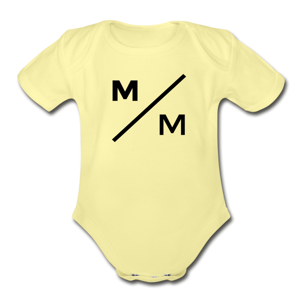 M/M- Organic Short Sleeve Baby Bodysuit - washed yellow