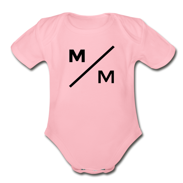 M/M- Organic Short Sleeve Baby Bodysuit - light pink