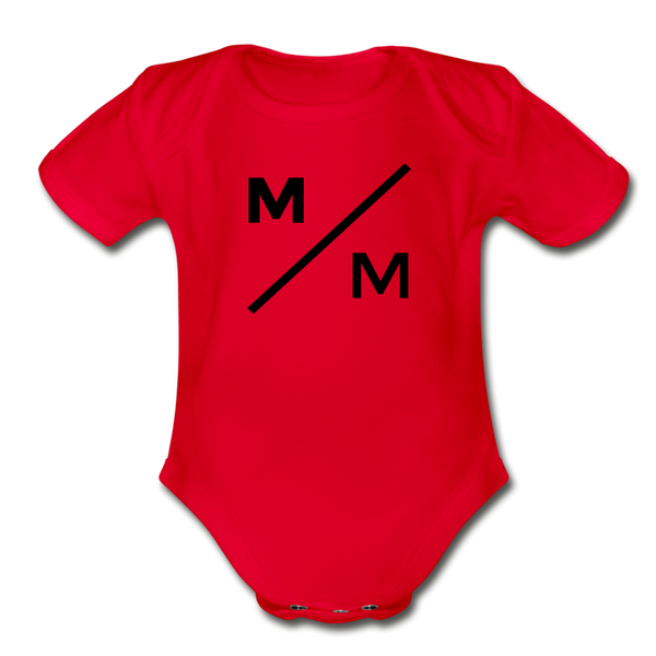 M/M- Organic Short Sleeve Baby Bodysuit - red