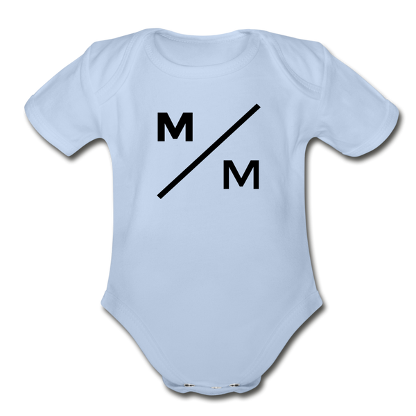 M/M- Organic Short Sleeve Baby Bodysuit - sky