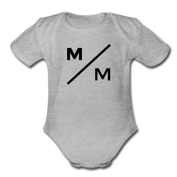 M/M- Organic Short Sleeve Baby Bodysuit - heather gray