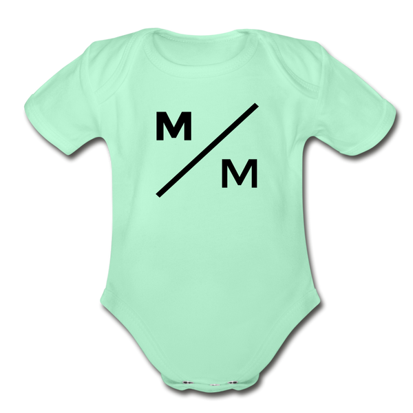 M/M- Organic Short Sleeve Baby Bodysuit - light mint