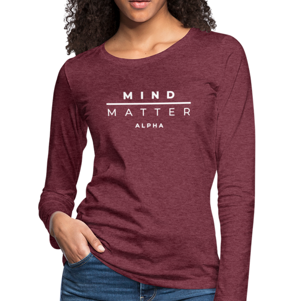 MM Alpha- Women's Premium Long Sleeve T-Shirt - heather burgundy