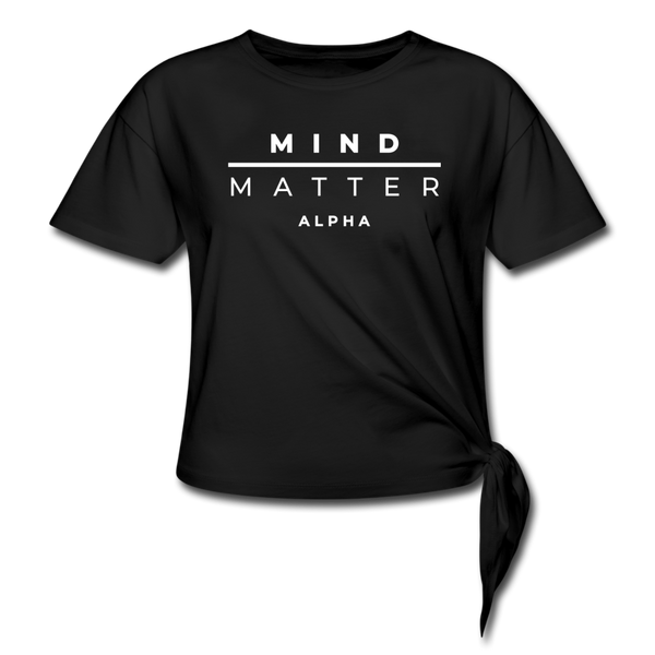MM Alpha- Women's Knotted T-Shirt - black