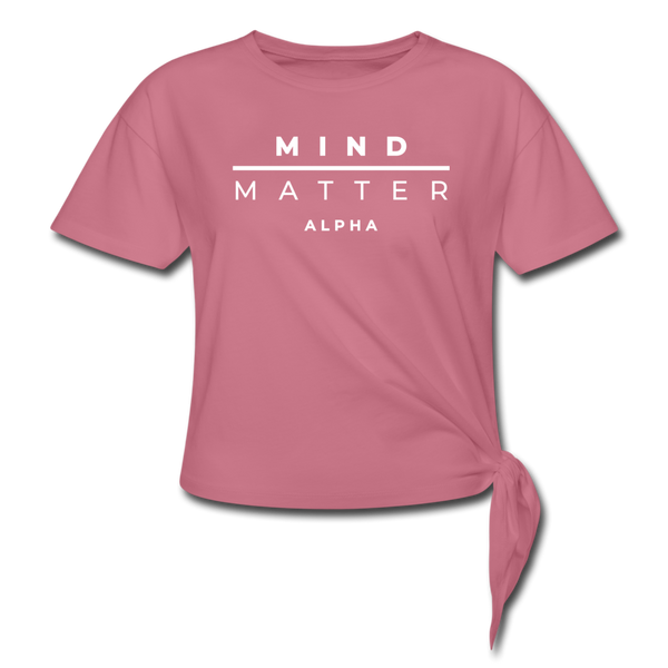 MM Alpha- Women's Knotted T-Shirt - mauve