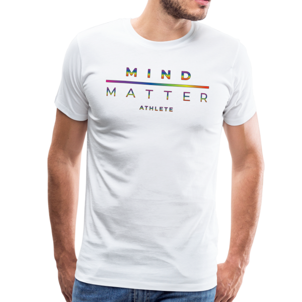 MM Athlete Rainbow- Men's Premium T-Shirt - white