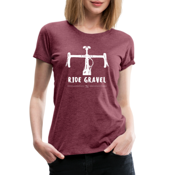 Ride Gravel- Women’s Premium T-Shirt - heather burgundy