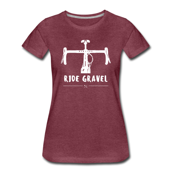 Ride Gravel- Women’s Premium T-Shirt - heather burgundy