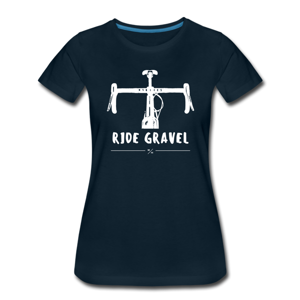 Ride Gravel- Women’s Premium T-Shirt - deep navy