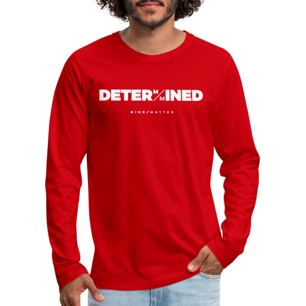 Determined- Men's Premium Long Sleeve T-Shirt FP - red