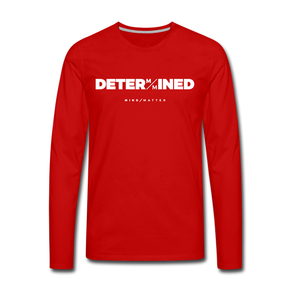 Determined- Men's Premium Long Sleeve T-Shirt FP - red