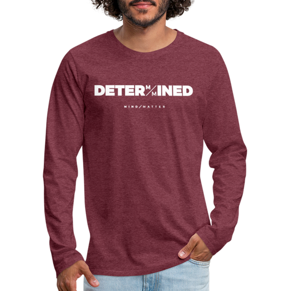 Determined- Men's Premium Long Sleeve T-Shirt FP - heather burgundy